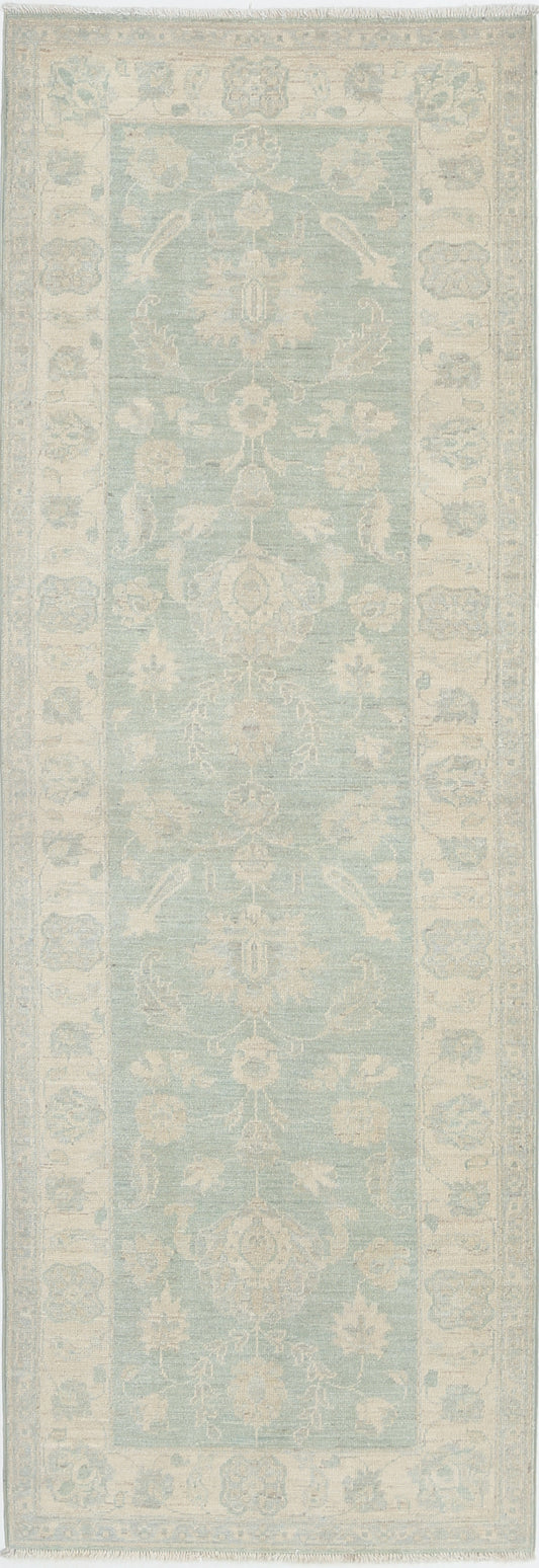 New Traditional Serenity Hand Knotted Wool Rug - 2'7'' x 7'7'' 2' 7" x 7' 7" (79 x 231) / Green / Wool