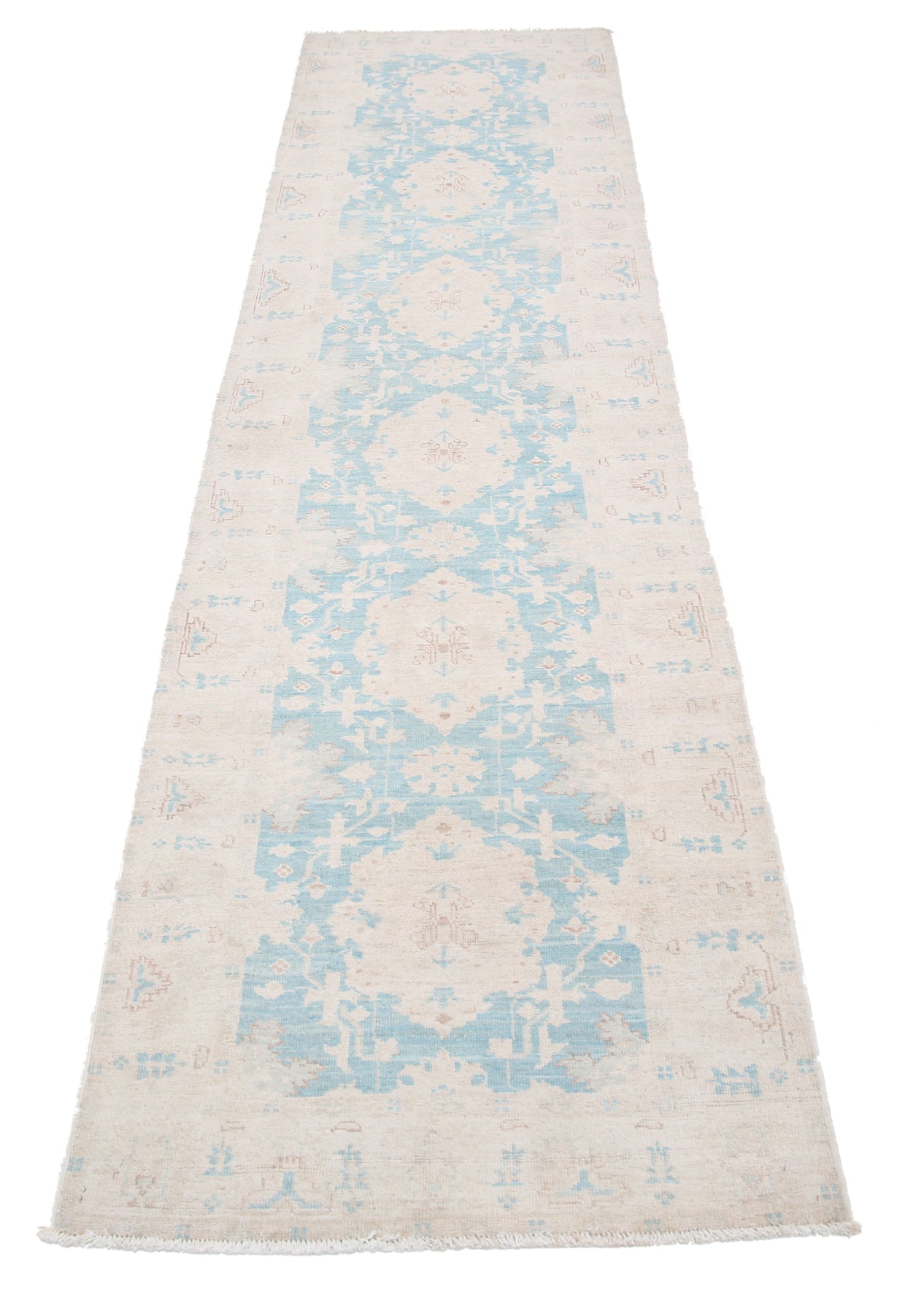 New Traditional Serenity Hand Knotted Wool Rug - 2'5'' x 9'10'' 2' 5" x 9' 10" (74 x 300) / Green / Wool