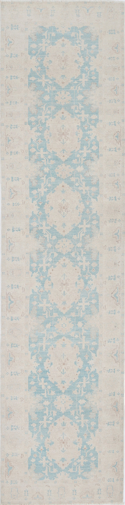 New Traditional Serenity Hand Knotted Wool Rug - 2'5'' x 9'10'' 2' 5" x 9' 10" (74 x 300) / Green / Wool