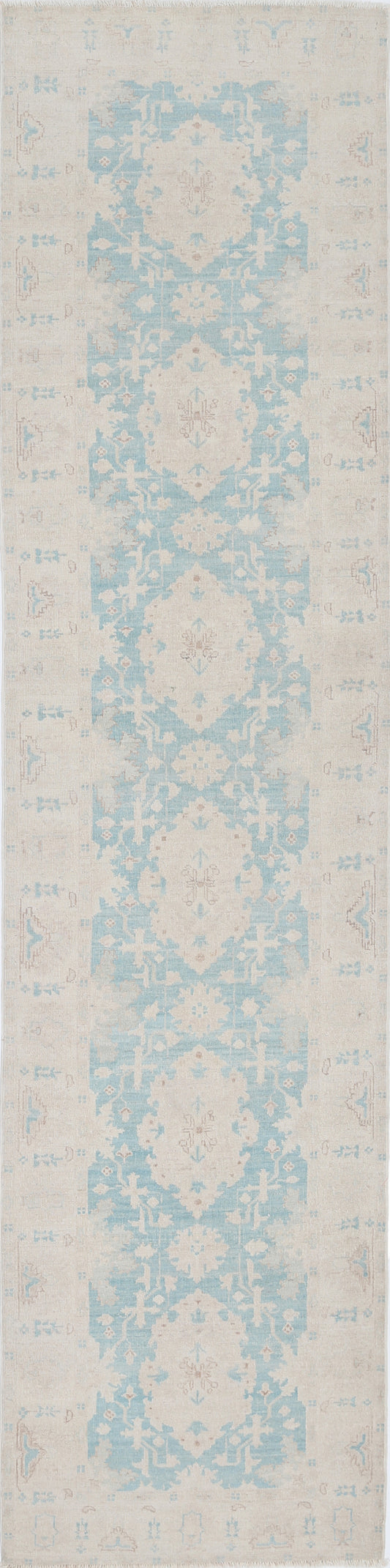 New Traditional Serenity Hand Knotted Wool Rug - 2'5'' x 9'10'' 2' 5" x 9' 10" (74 x 300) / Green / Wool