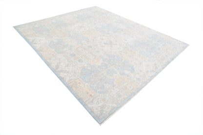 New Traditional Serenity Hand Knotted Wool Rug - 8'0" x 9'4" 8' 0" x 9' 4" (244 x 284) / Blue / Wool