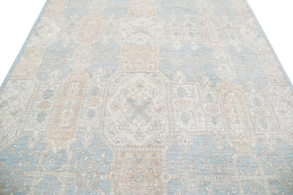 New Traditional Serenity Hand Knotted Wool Rug - 8'0" x 9'4" 8' 0" x 9' 4" (244 x 284) / Blue / Wool