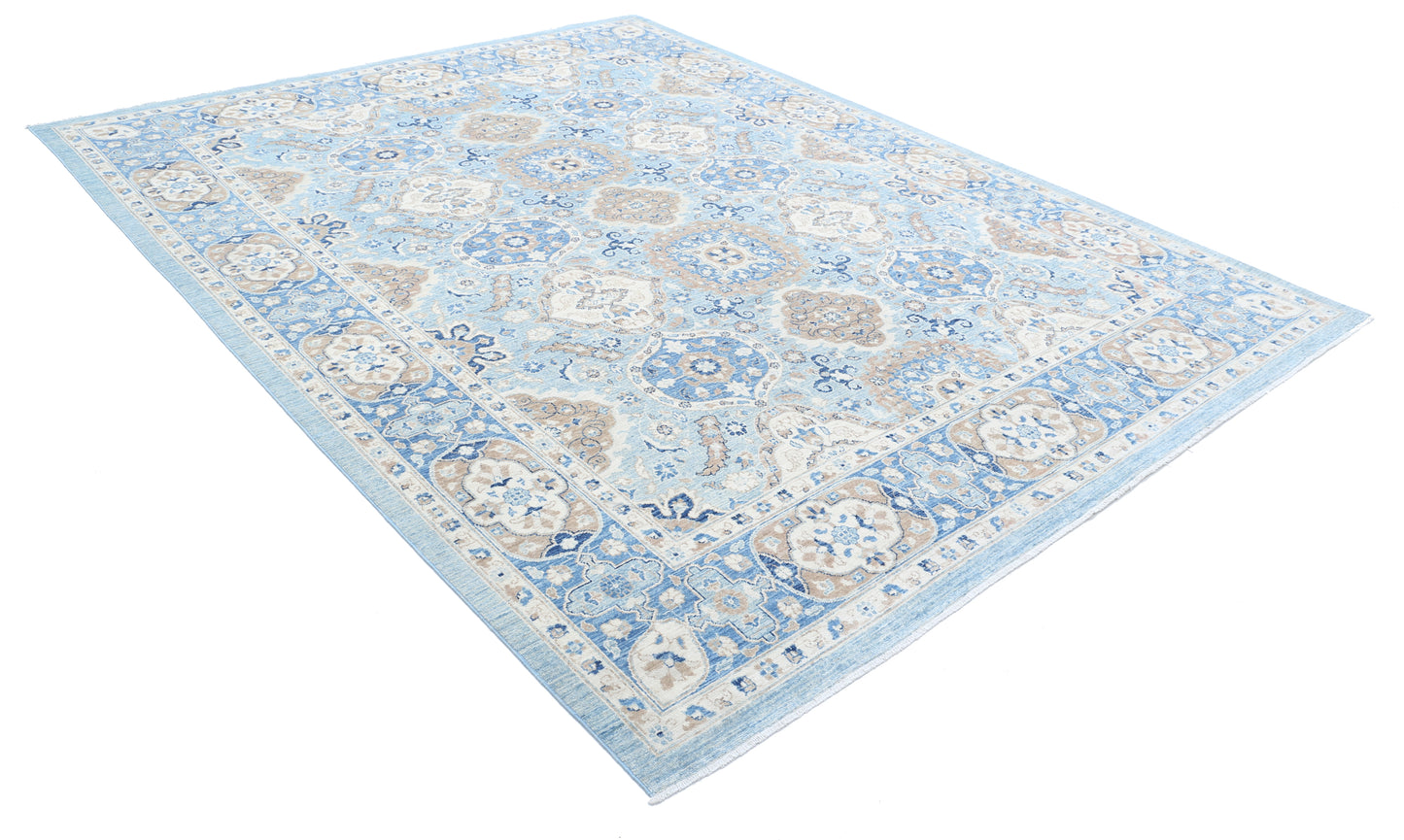 New Traditional Ziegler Hand Knotted Wool Rug - 8'1'' x 10'5'' 8' 1" x 10' 5" (246 x 318) / Blue / Wool