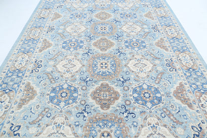 New Traditional Ziegler Hand Knotted Wool Rug - 8'1'' x 10'5'' 8' 1" x 10' 5" (246 x 318) / Blue / Wool