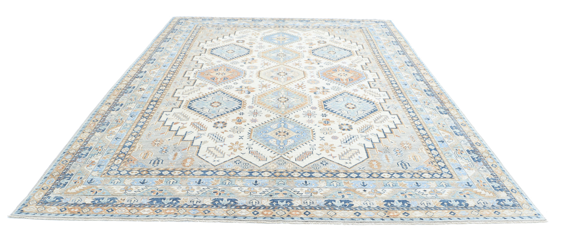 New Traditional Ziegler Hand Knotted Wool Rug - 9'0'' x 12'1'' 9' 0" x 12' 1" (274 x 368) / Ivory / Wool