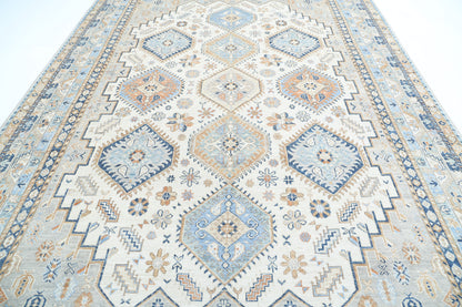 New Traditional Ziegler Hand Knotted Wool Rug - 9'0'' x 12'1'' 9' 0" x 12' 1" (274 x 368) / Ivory / Wool