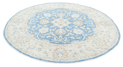 New Traditional Ziegler Hand Knotted Wool Rug - 7'11'' x 7'10'' 7' 11" x 7' 10" (241 x 239) / Blue / Wool