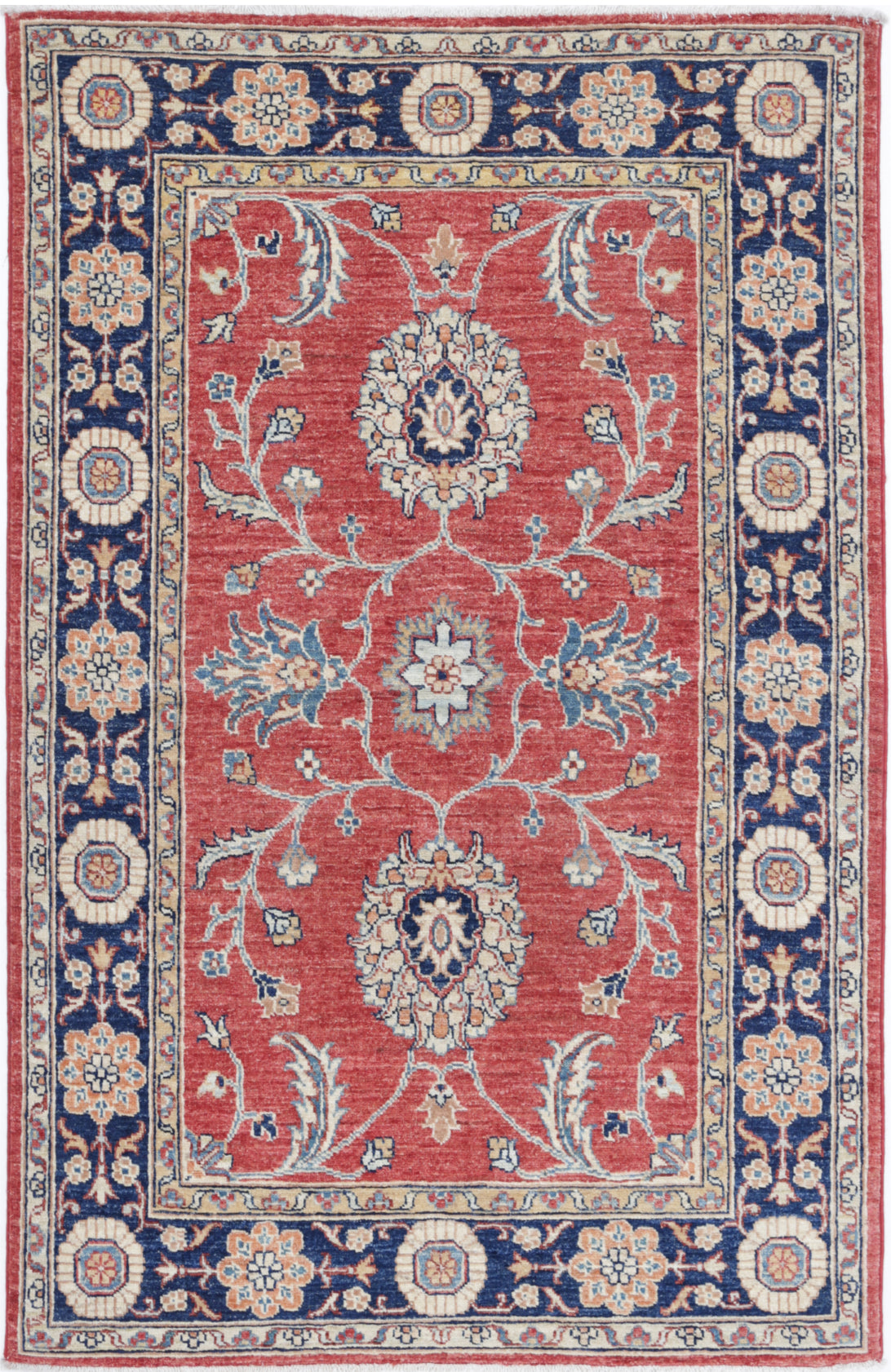 New Traditional Ziegler Hand Knotted Wool Rug - 3'1'' x 4'10'' 3' 1" x 4' 10" (94 x 147) / Red / Wool