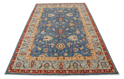 New Traditional Ziegler Hand Knotted Wool Rug - 5'7'' x 8'2'' 5' 7" x 8' 2" (170 x 249) / Blue / Wool