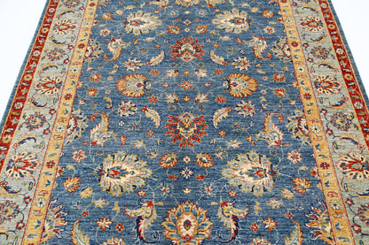 New Traditional Ziegler Hand Knotted Wool Rug - 5'7'' x 8'2'' 5' 7" x 8' 2" (170 x 249) / Blue / Wool