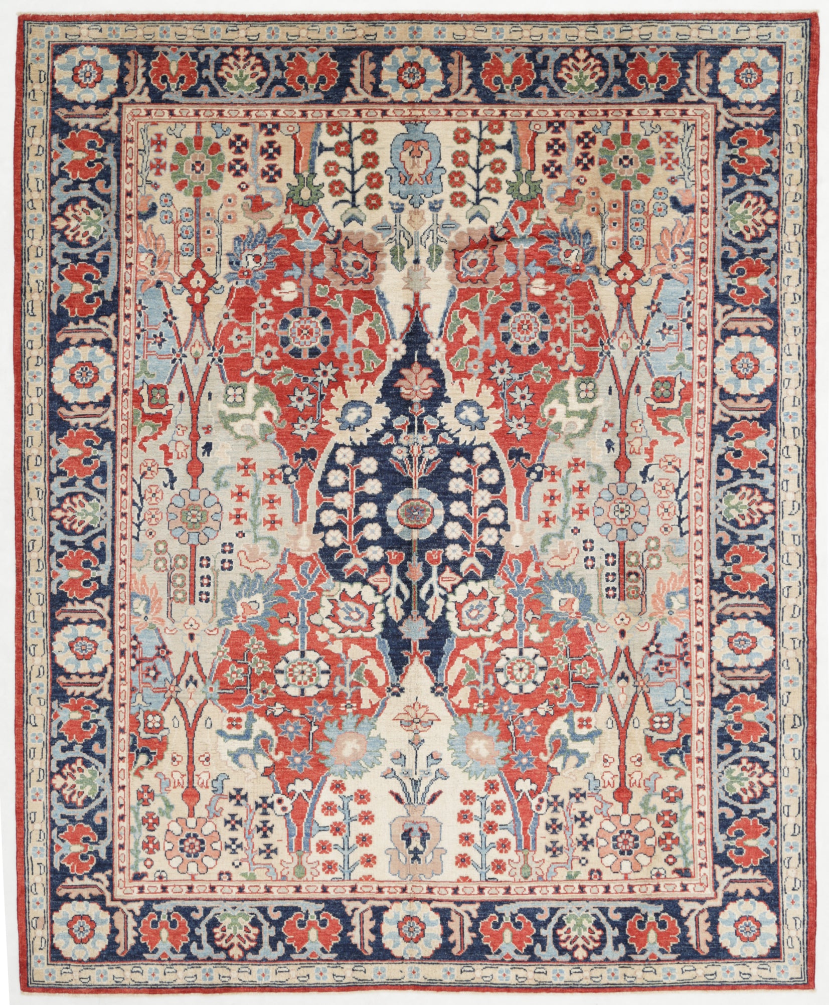 New Traditional Ziegler Hand Knotted Wool Rug - 8'2'' x 9'11'' 8' 2" x 9' 11" (249 x 302) / Red / Wool