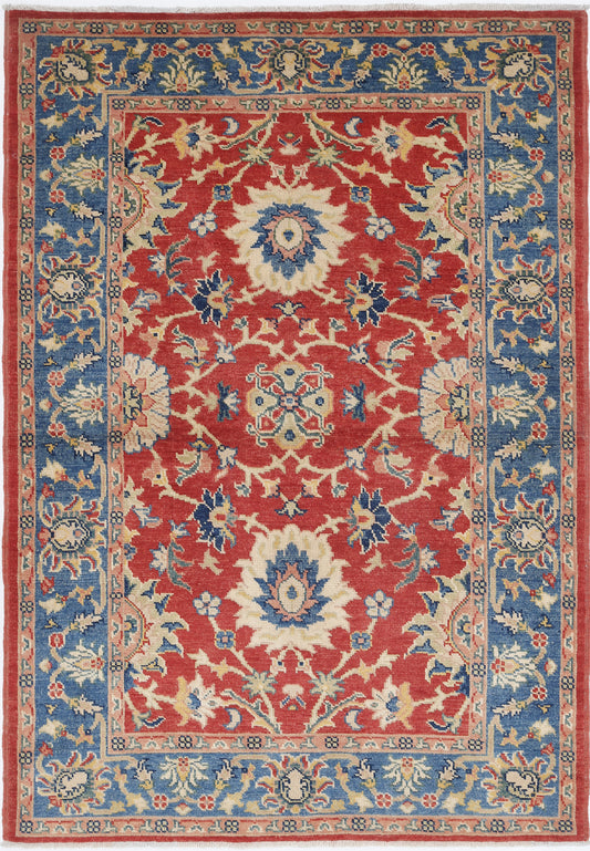 New Traditional Ziegler Hand Knotted Wool Rug - 4'2'' x 6'0'' 4' 2" x 6' 0" (127 x 183) / Red / Wool