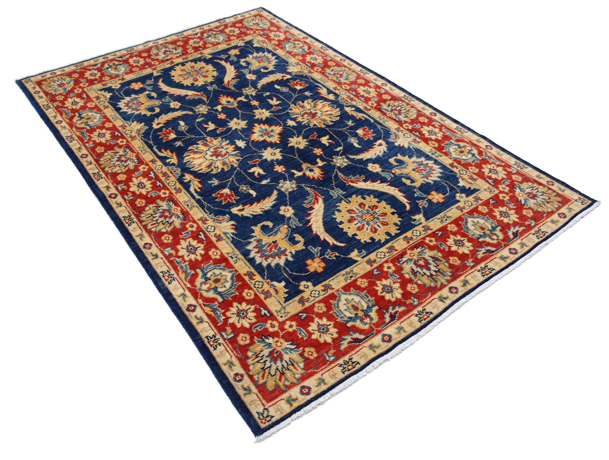 New Traditional Ziegler Hand Knotted Wool Rug - 4'9'' x 7'1'' 4' 9" x 7' 1" (145 x 216) / Blue / Wool