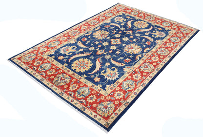 New Traditional Ziegler Hand Knotted Wool Rug - 4'9'' x 7'1'' 4' 9" x 7' 1" (145 x 216) / Blue / Wool