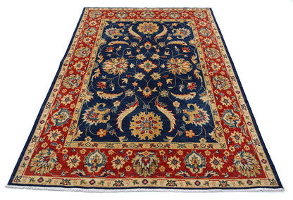 New Traditional Ziegler Hand Knotted Wool Rug - 4'9'' x 7'1'' 4' 9" x 7' 1" (145 x 216) / Blue / Wool