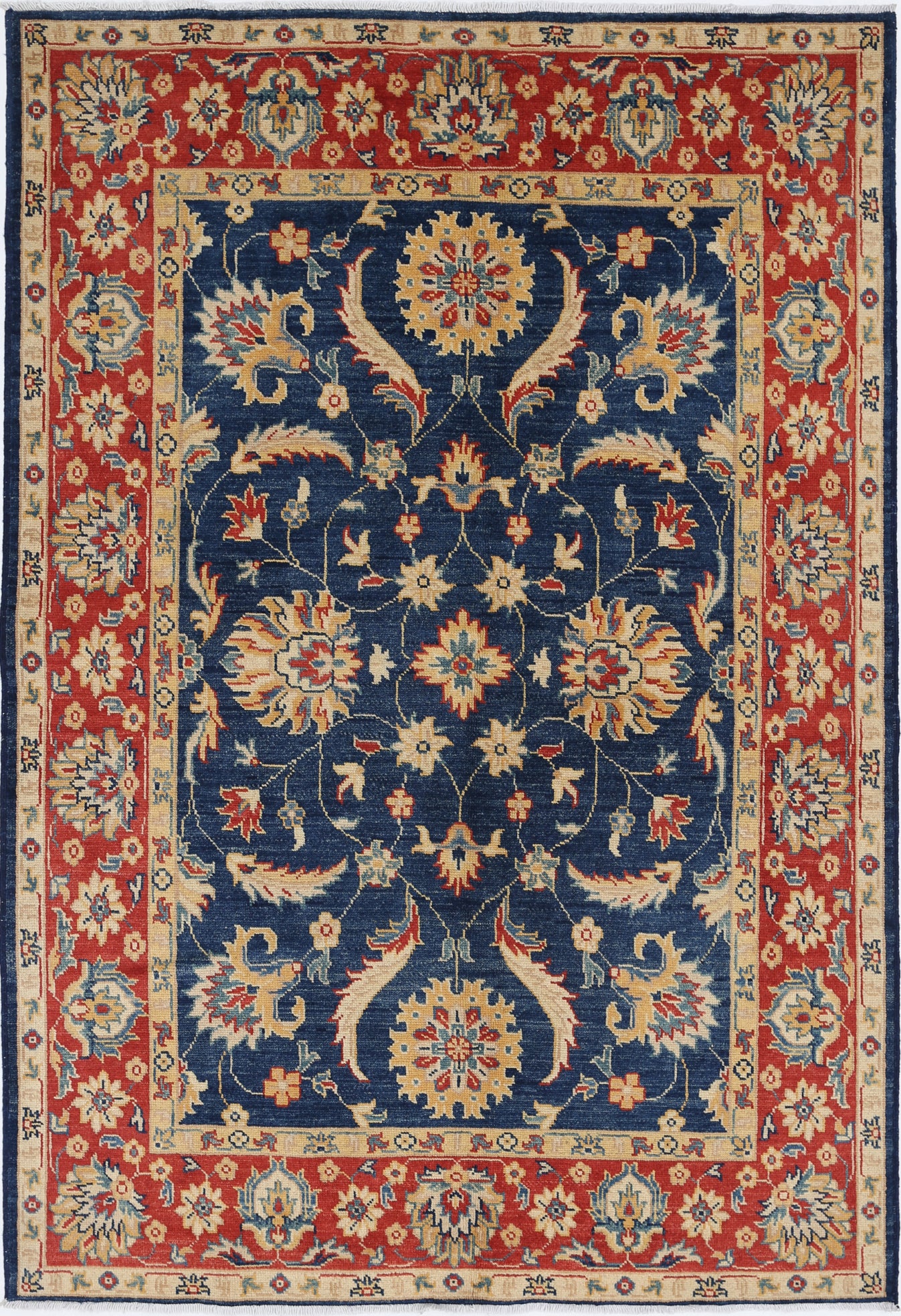 New Traditional Ziegler Hand Knotted Wool Rug - 4'9'' x 7'1'' 4' 9" x 7' 1" (145 x 216) / Blue / Wool