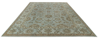 New Traditional Ziegler Hand Knotted Wool Rug - 8'10'' x 11'7'' 8' 10" x 11' 7" (269 x 353) / Blue / Wool