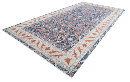 New Traditional Ziegler Hand Knotted Wool Rug - 9'6'' x 18'8'' 9' 6" x 18' 8" (290 x 569) / Blue / Wool