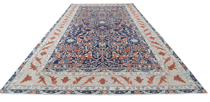 New Traditional Ziegler Hand Knotted Wool Rug - 9'6'' x 18'8'' 9' 6" x 18' 8" (290 x 569) / Blue / Wool