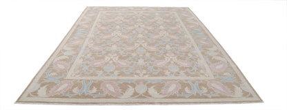 New Traditional Ziegler Hand Knotted Wool Rug - 8'9'' x 11'9'' 8' 9" x 11' 9" (267 x 358) / Brown / Wool