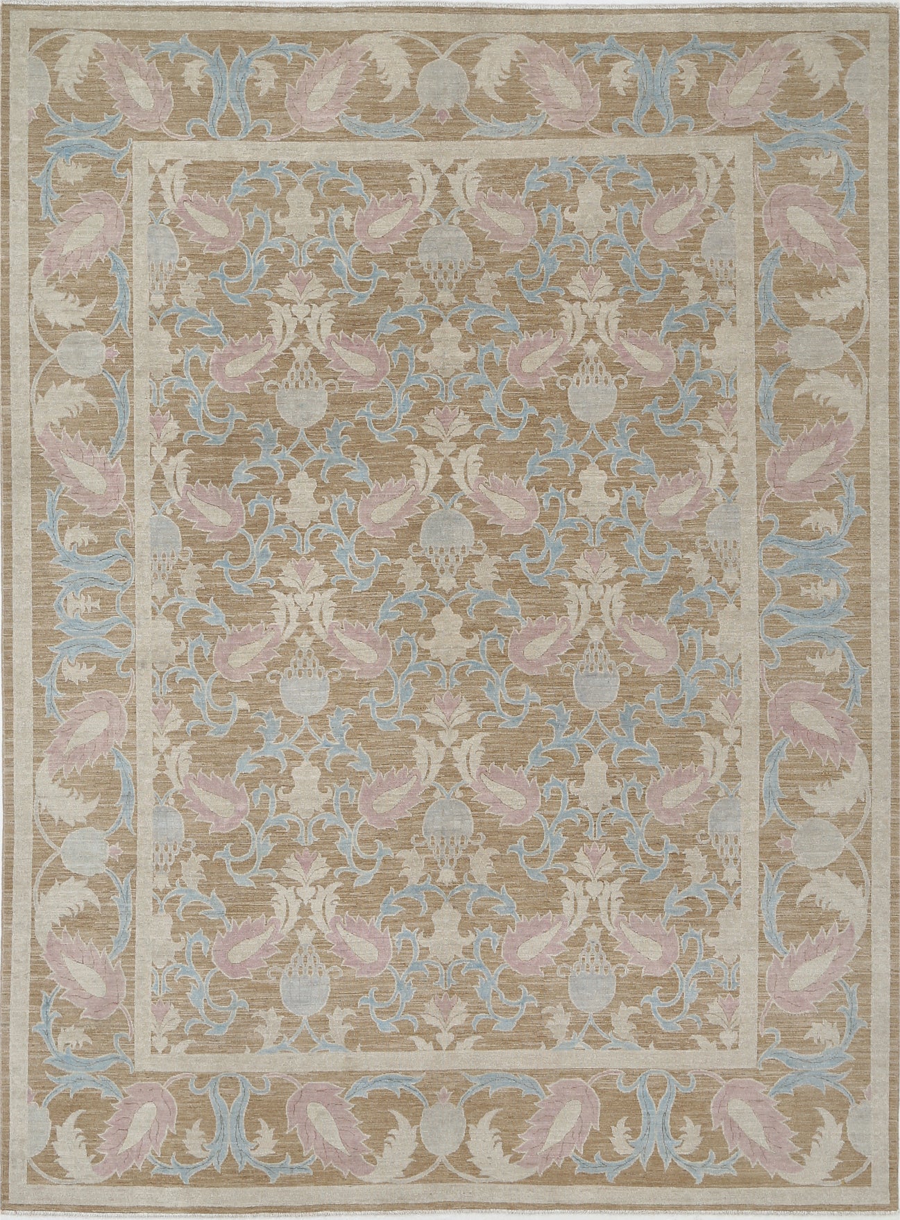 New Traditional Ziegler Hand Knotted Wool Rug - 8'9'' x 11'9'' 8' 9" x 11' 9" (267 x 358) / Brown / Wool