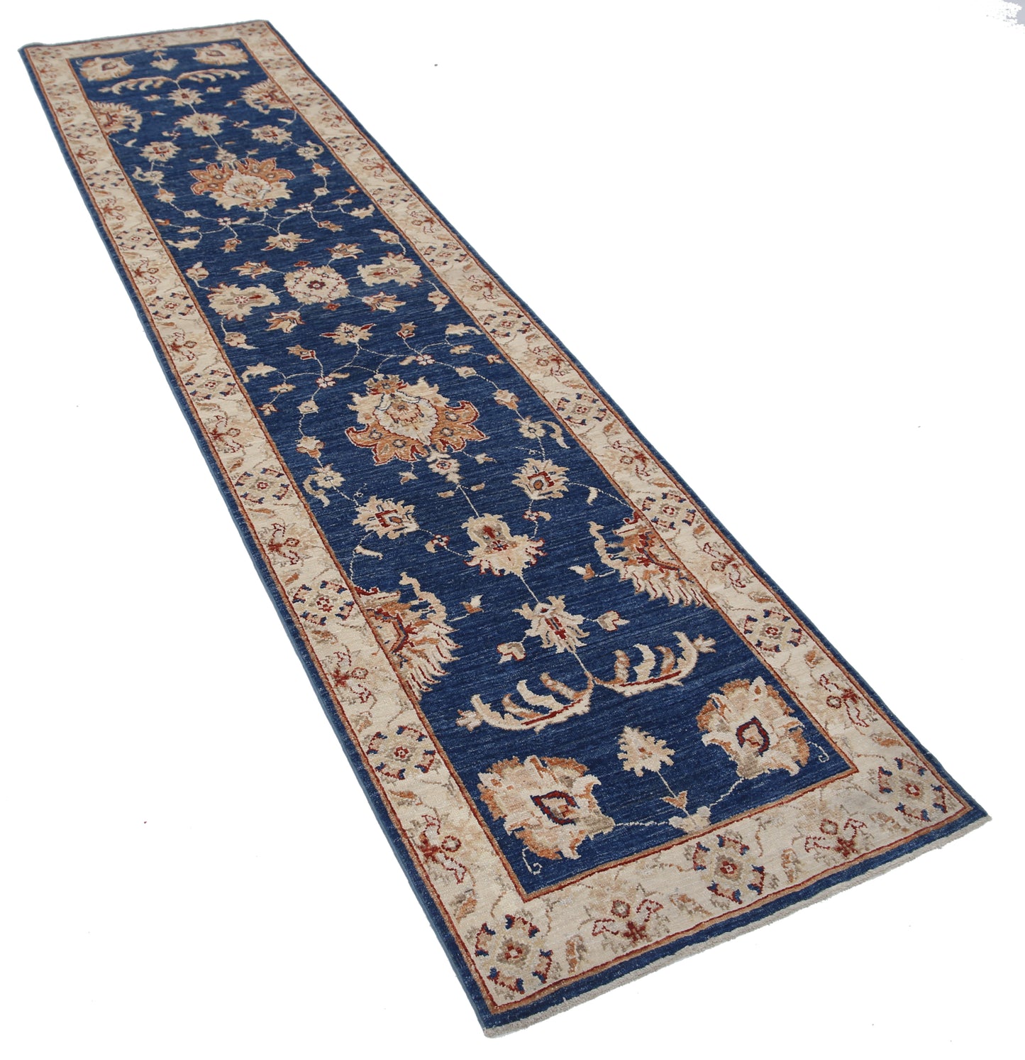 New Traditional Ziegler Hand Knotted Wool Rug - 2'6'' x 10'0'' 2' 6" x 10' 0" (76 x 305) / Blue / Wool