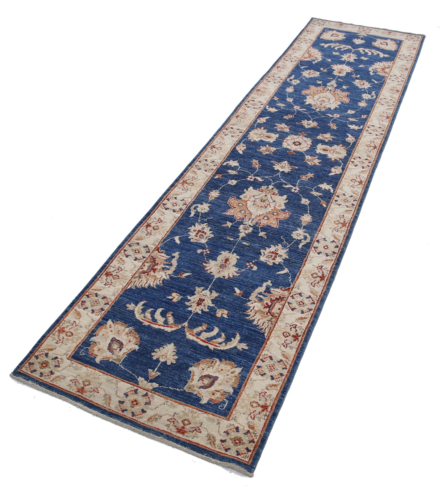 New Traditional Ziegler Hand Knotted Wool Rug - 2'6'' x 10'0'' 2' 6" x 10' 0" (76 x 305) / Blue / Wool