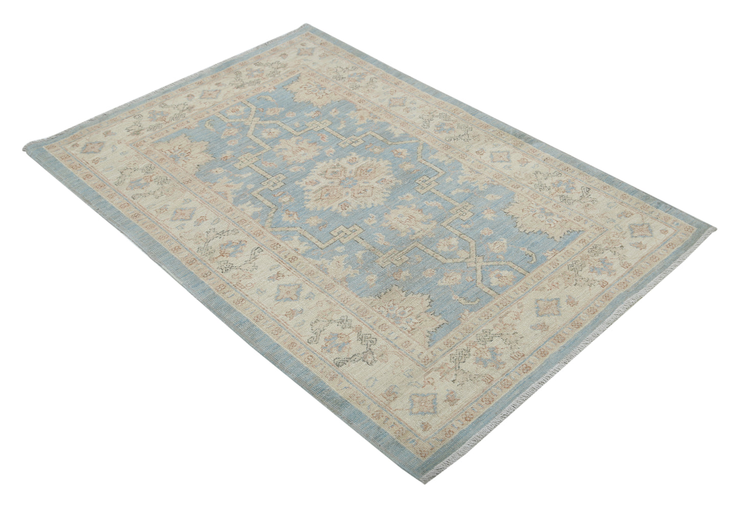 New Traditional Ziegler Hand Knotted Wool Rug - 3'3'' x 4'9'' 3' 3" x 4' 9" (99 x 145) / Blue / Wool