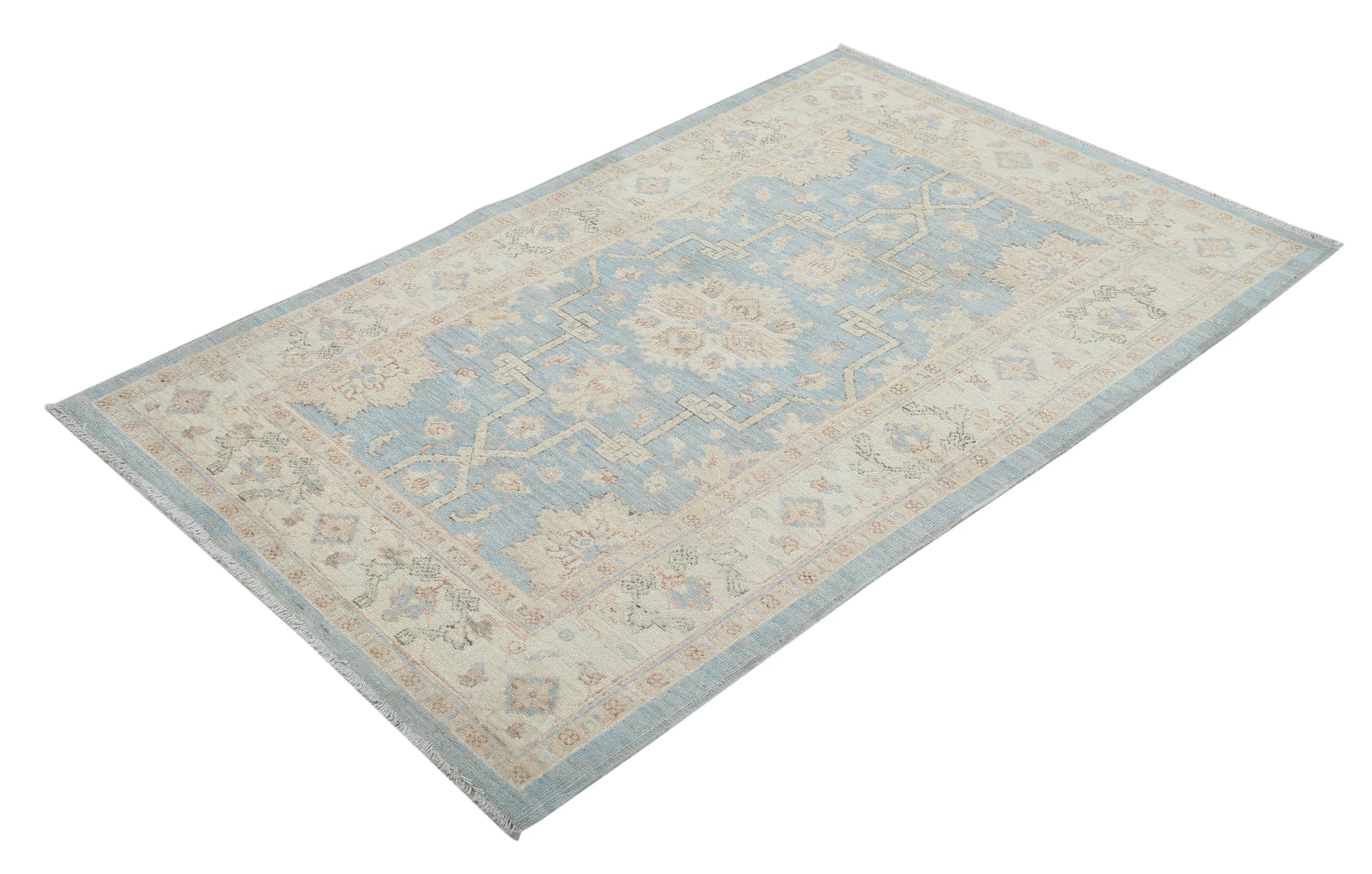 New Traditional Ziegler Hand Knotted Wool Rug - 3'3'' x 4'9'' 3' 3" x 4' 9" (99 x 145) / Blue / Wool