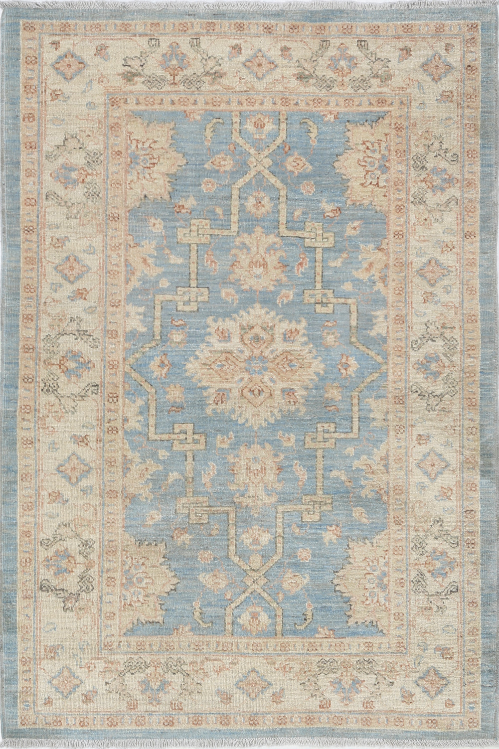 New Traditional Ziegler Hand Knotted Wool Rug - 3'3'' x 4'9'' 3' 3" x 4' 9" (99 x 145) / Blue / Wool