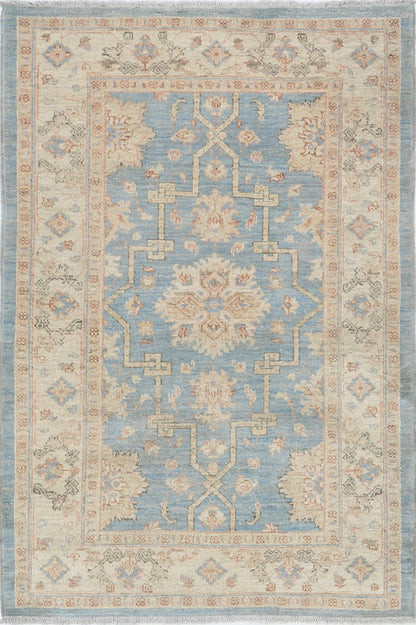 New Traditional Ziegler Hand Knotted Wool Rug - 3'3'' x 4'9'' 3' 3" x 4' 9" (99 x 145) / Blue / Wool