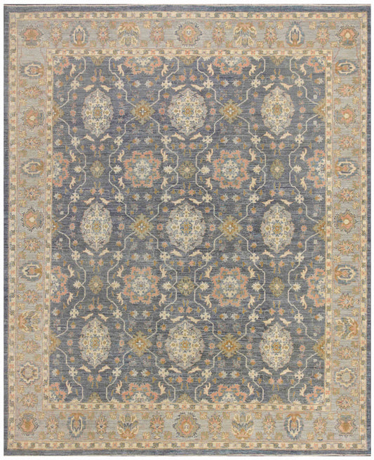 New Transitional Artemix Hand Knotted Wool Rug - 7'11'' x 9'10'' 7' 11" x 9' 10" (241 x 300) / Grey / Wool