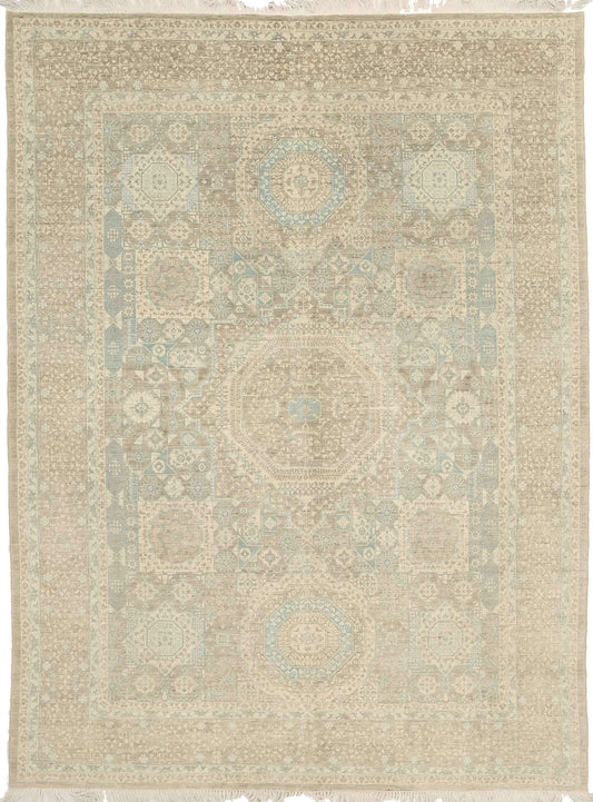 New Transitional Artemix Hand Knotted Wool Rug - 8'0'' x 10'1'' 8' 0" x 10' 1" (244 x 307) / Blue / Wool