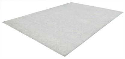 New Transitional Artemix Hand Knotted Wool Rug - 8'9'' x 12'1'' 8' 9" x 12' 1" (267 x 368) / Blue / Wool