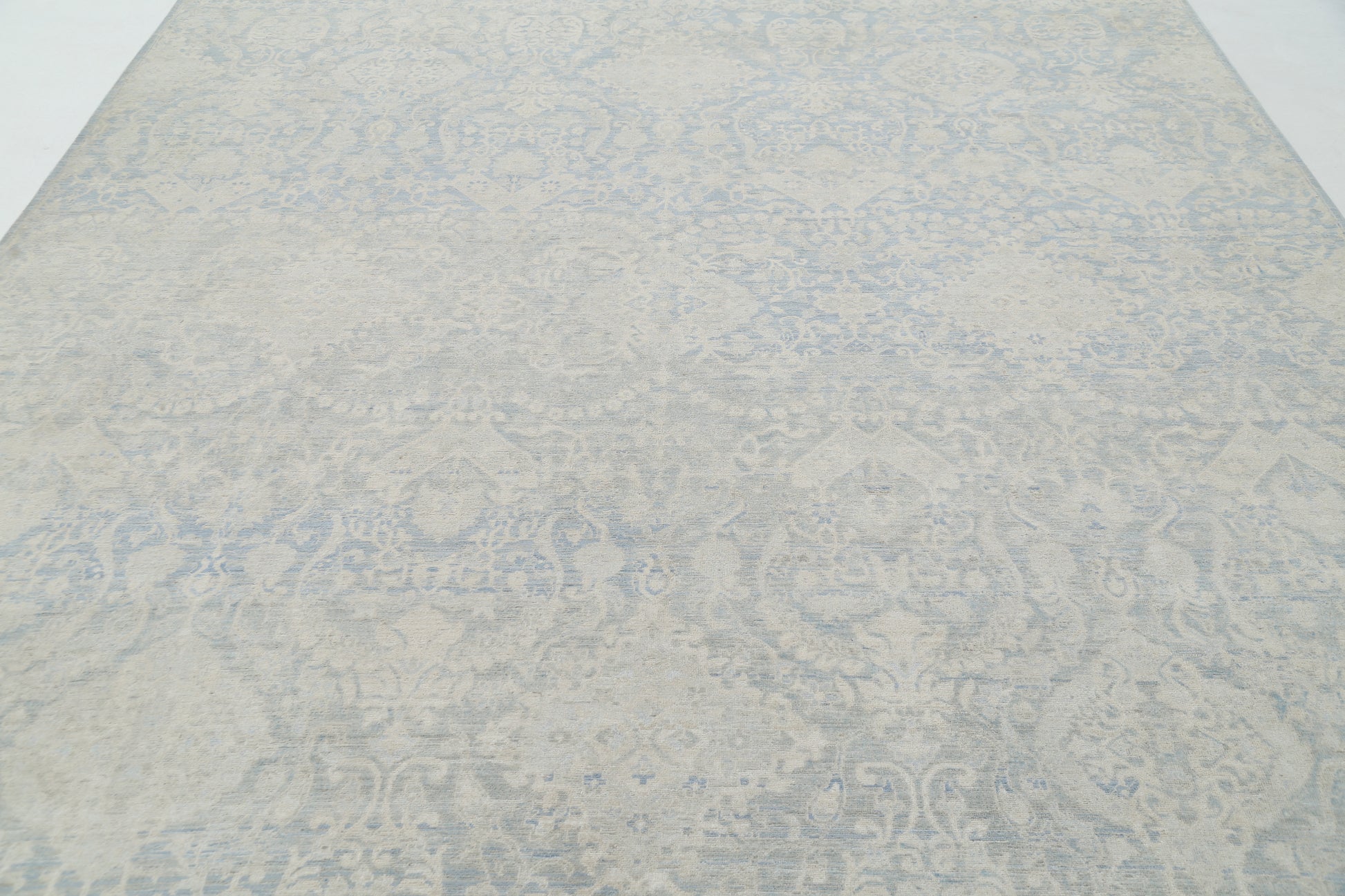 New Transitional Artemix Hand Knotted Wool Rug - 8'9'' x 12'1'' 8' 9" x 12' 1" (267 x 368) / Blue / Wool