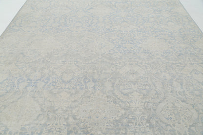 New Transitional Artemix Hand Knotted Wool Rug - 8'9'' x 12'1'' 8' 9" x 12' 1" (267 x 368) / Blue / Wool