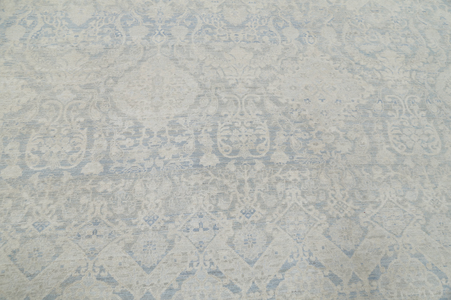 New Transitional Artemix Hand Knotted Wool Rug - 8'9'' x 12'1'' 8' 9" x 12' 1" (267 x 368) / Blue / Wool