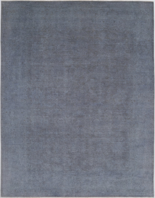 New Transitional Overdye Hand Knotted Wool Rug - 8'8'' x 11'5'' 8' 8" x 11' 5" (264 x 348) / Grey / Wool