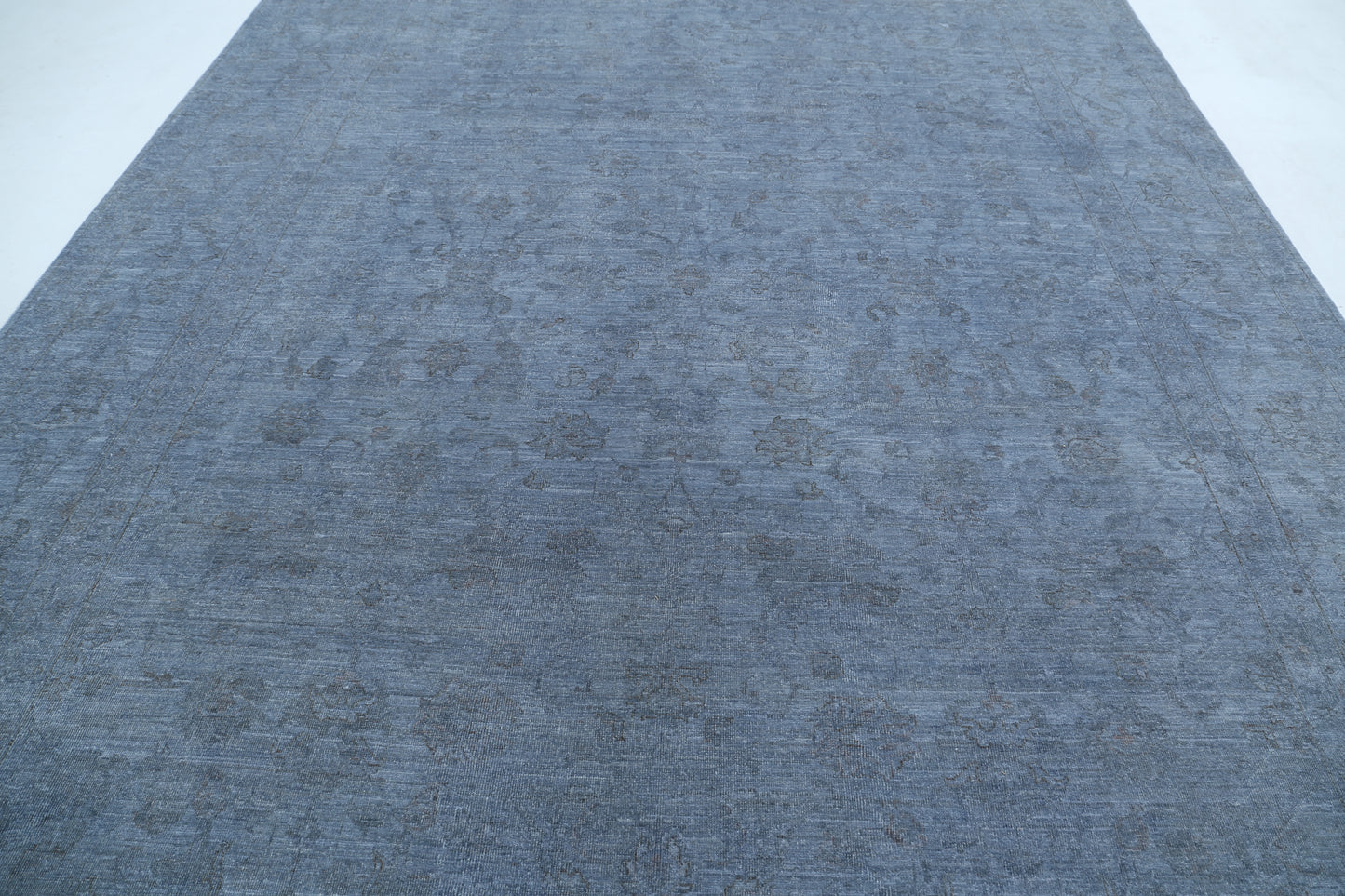 New Transitional Overdye Hand Knotted Wool Rug - 9'6'' x 12'6'' 9' 6" x 12' 6" (290 x 381) / Grey / Wool