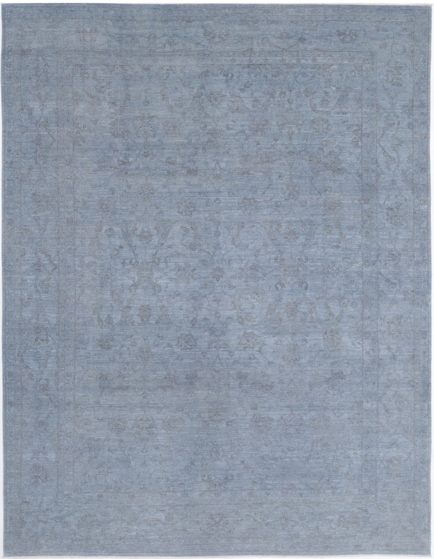 New Transitional Overdye Hand Knotted Wool Rug - 9'6'' x 12'6'' 9' 6" x 12' 6" (290 x 381) / Grey / Wool