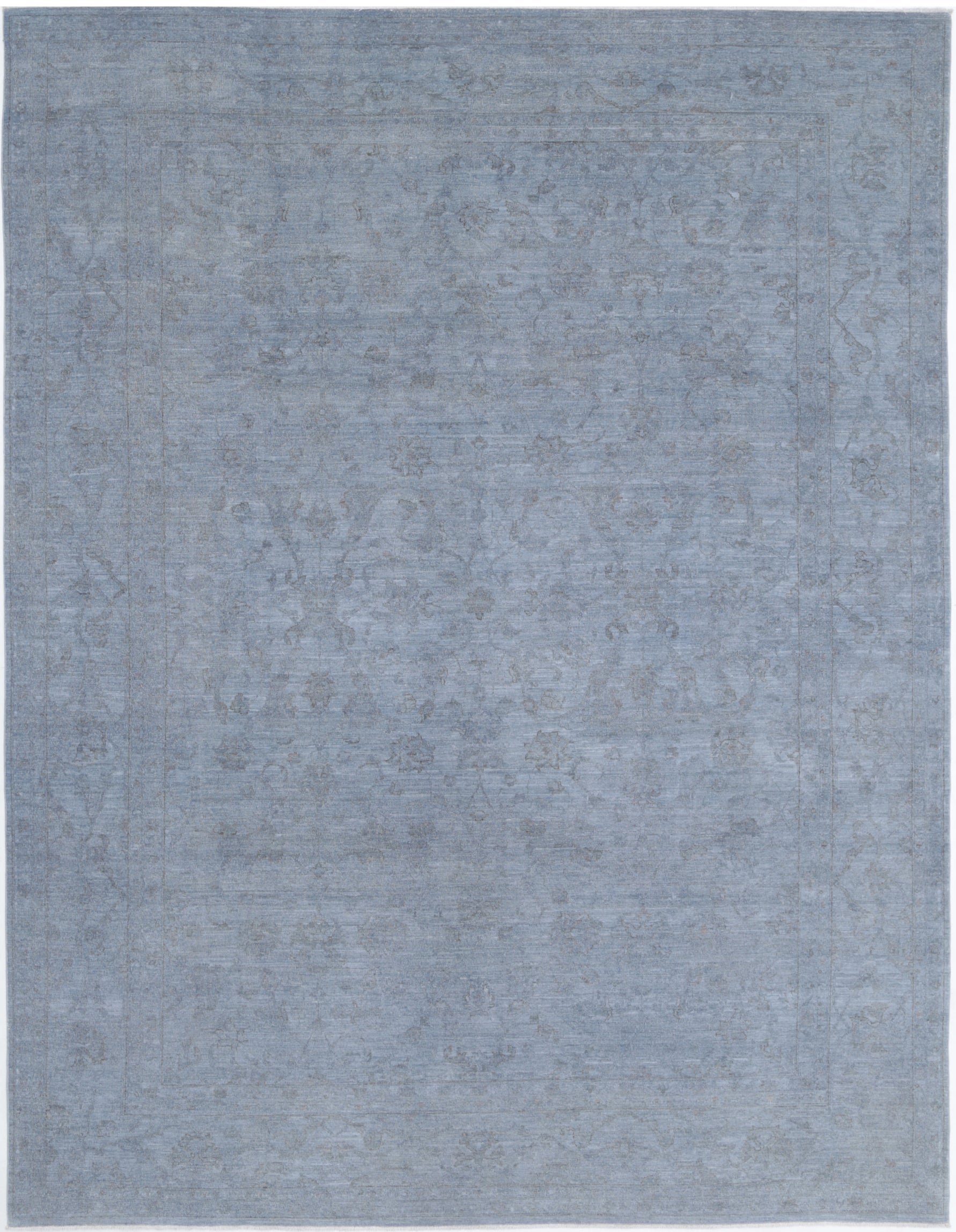 New Transitional Overdye Hand Knotted Wool Rug - 9'6'' x 12'6'' 9' 6" x 12' 6" (290 x 381) / Grey / Wool