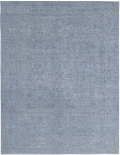 New Transitional Overdye Hand Knotted Wool Rug - 9'6'' x 12'6'' 9' 6" x 12' 6" (290 x 381) / Grey / Wool