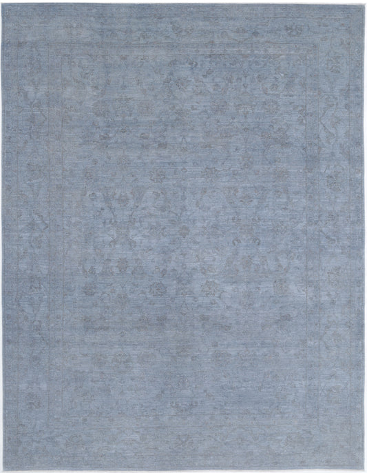 New Transitional Overdye Hand Knotted Wool Rug - 9'6'' x 12'6'' 9' 6" x 12' 6" (290 x 381) / Grey / Wool