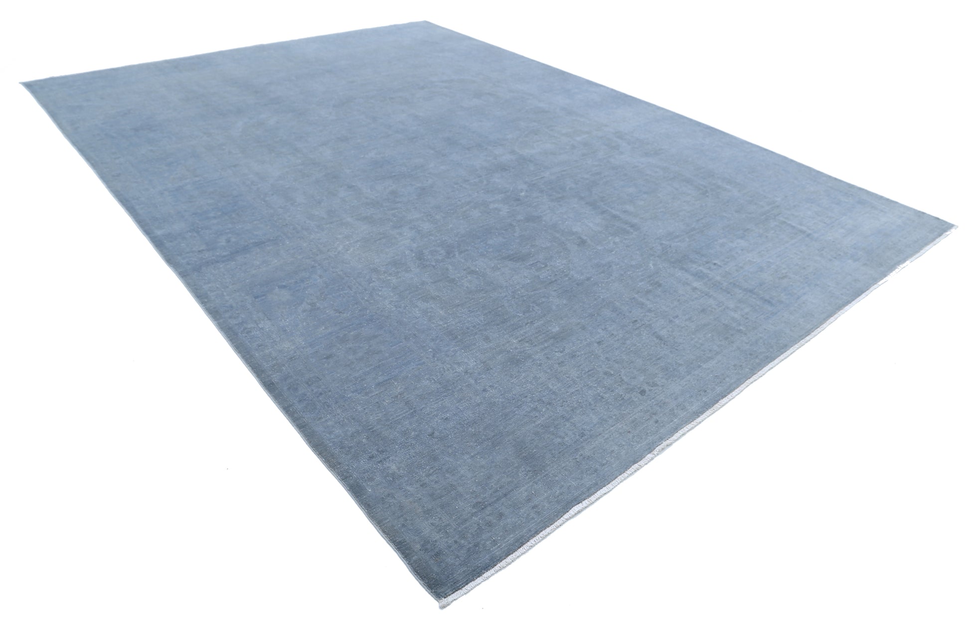 New Transitional Overdye Hand Knotted Wool Rug - 9'10'' x 13'8'' 9' 10" x 13' 8" (300 x 417) / Grey / Wool