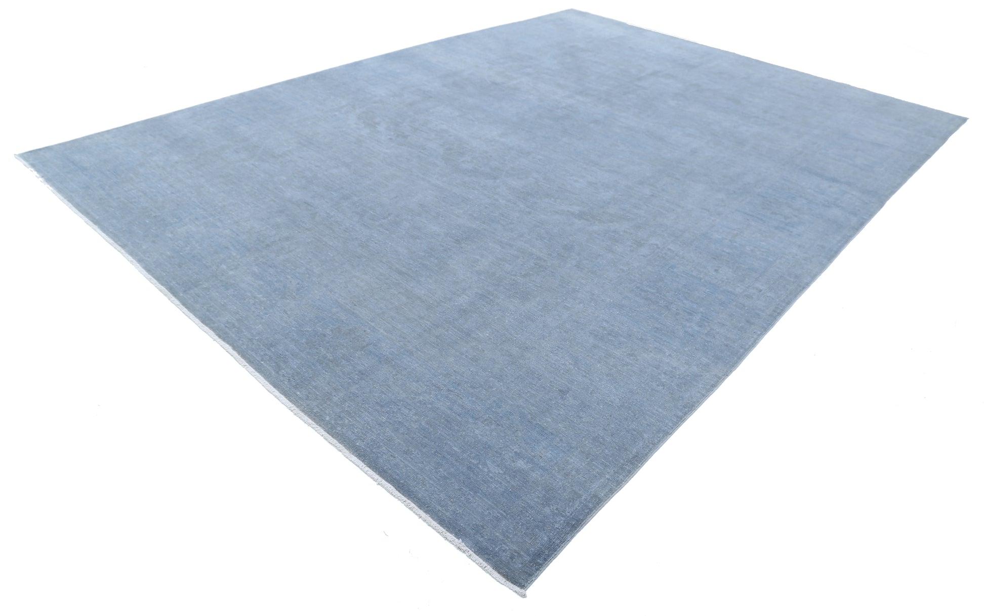 New Transitional Overdye Hand Knotted Wool Rug - 9'10'' x 13'8'' 9' 10" x 13' 8" (300 x 417) / Grey / Wool