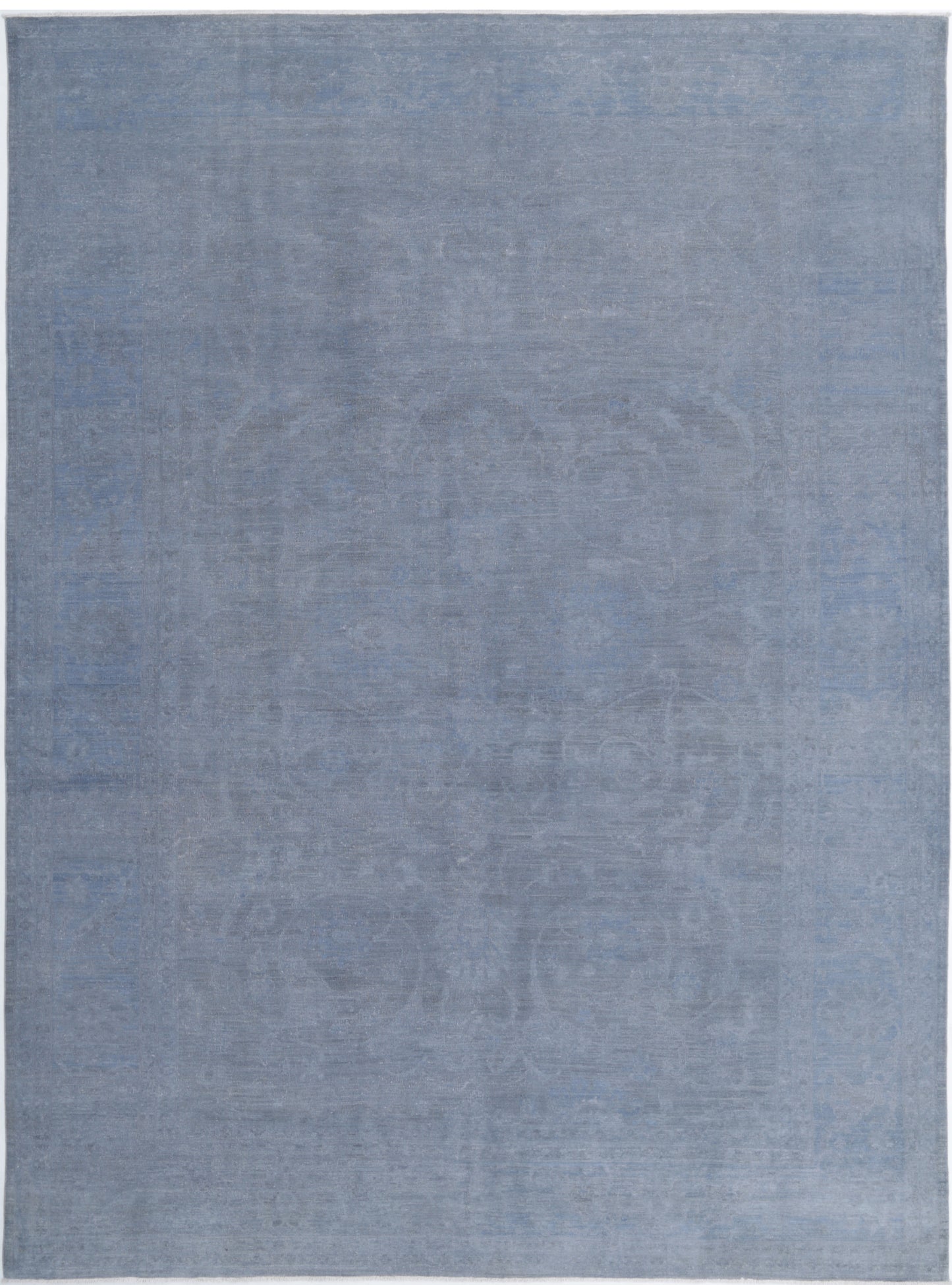 New Transitional Overdye Hand Knotted Wool Rug - 9'10'' x 13'8'' 9' 10" x 13' 8" (300 x 417) / Grey / Wool