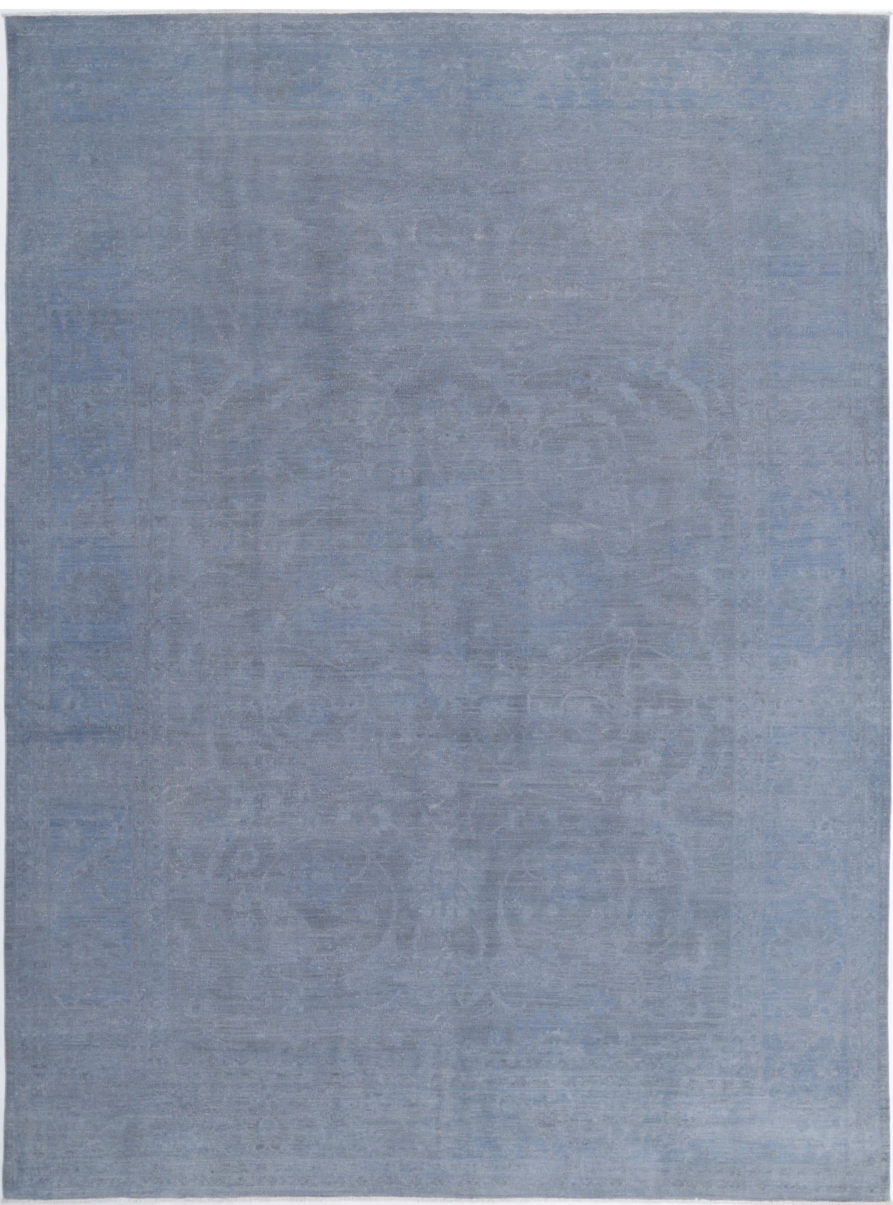 New Transitional Overdye Hand Knotted Wool Rug - 9'10'' x 13'8'' 9' 10" x 13' 8" (300 x 417) / Grey / Wool