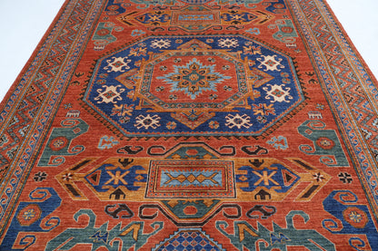 New Tribal Humna Hand Knotted Wool Rug - 8'5'' x 10'1'' 8' 5" x 10' 1" (257 x 307) / Rust / Wool