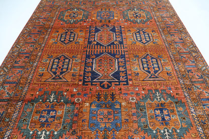 New Tribal Humna Hand Knotted Wool Rug - 8'5'' x 9'10'' 8' 5" x 9' 10" (257 x 300) / Gold / Wool