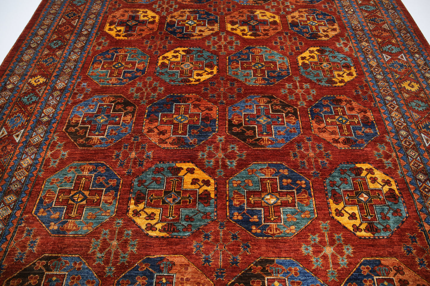 New Tribal Humna Hand Knotted Wool Rug - 9'9'' x 12'1'' 9' 9" x 12' 1" (297 x 368) / Red / Wool